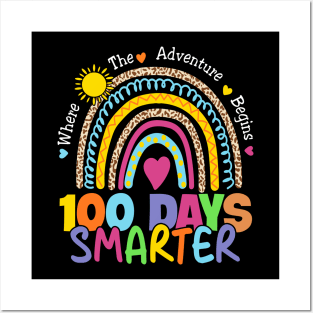 Rainbow 100 days smarter kindergarten pre k 1st grade Posters and Art